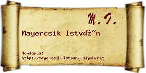 Mayercsik István névjegykártya